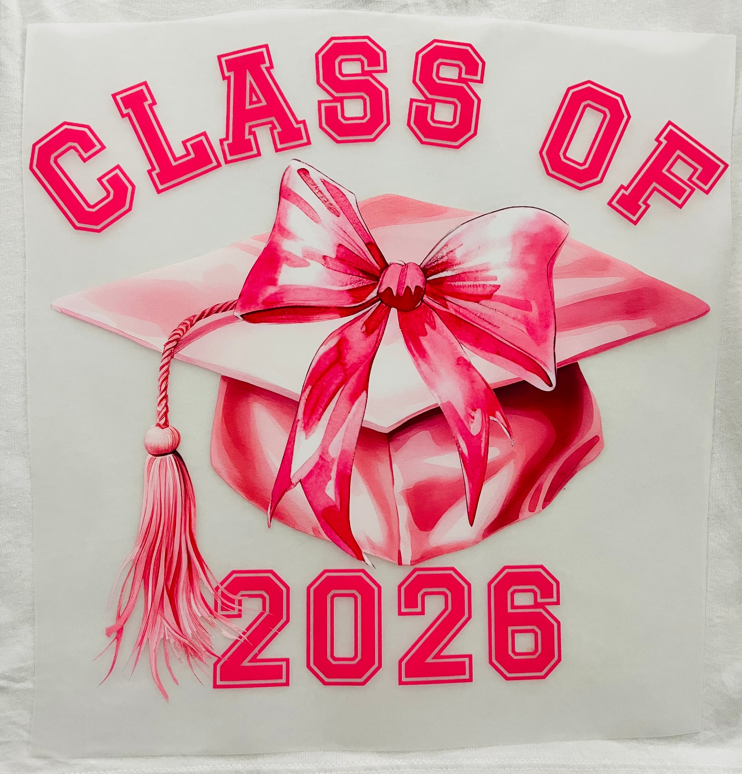 Short Sleeve:  "class 2026 Pink Hat"