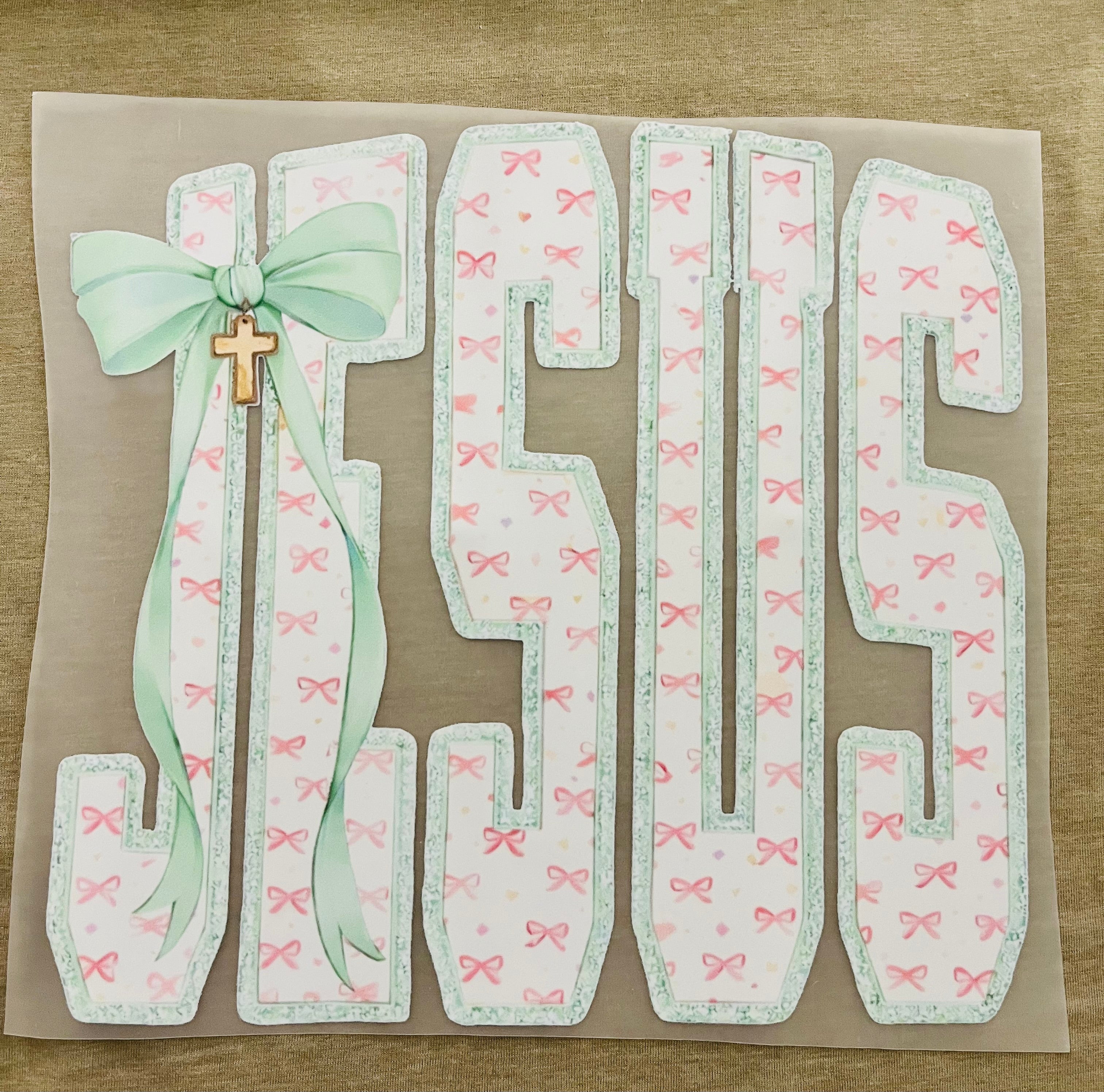 Short Sleeve: "Jesus pink bow"
