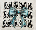 Short Sleeve: "MaMa Cow Print Bow"